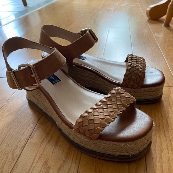 Leather Espadrille Wedge Sandal - Picture 3 of 9